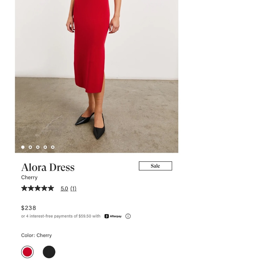 Rails Alora Midi Dress Small - Cherry Red - Picture 8 of 9